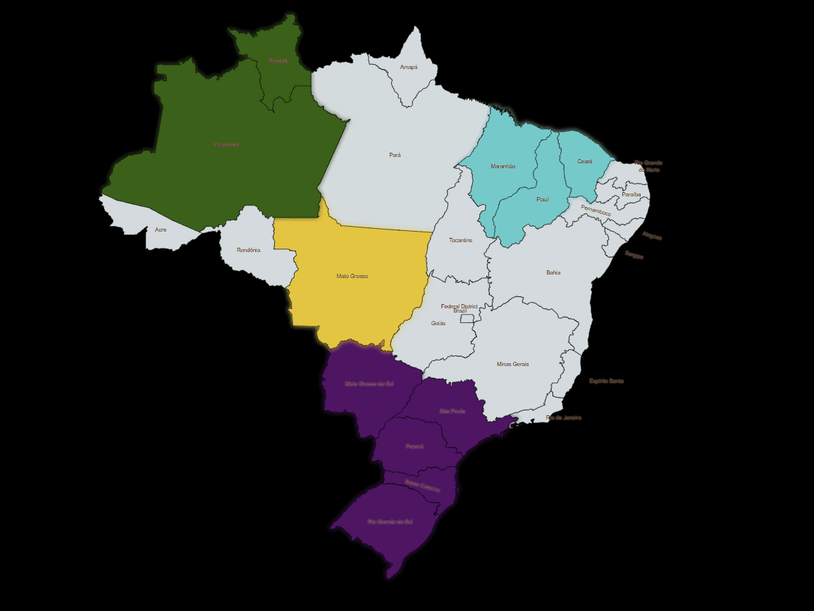 Streamshot MapChart Brazil map game with captured states