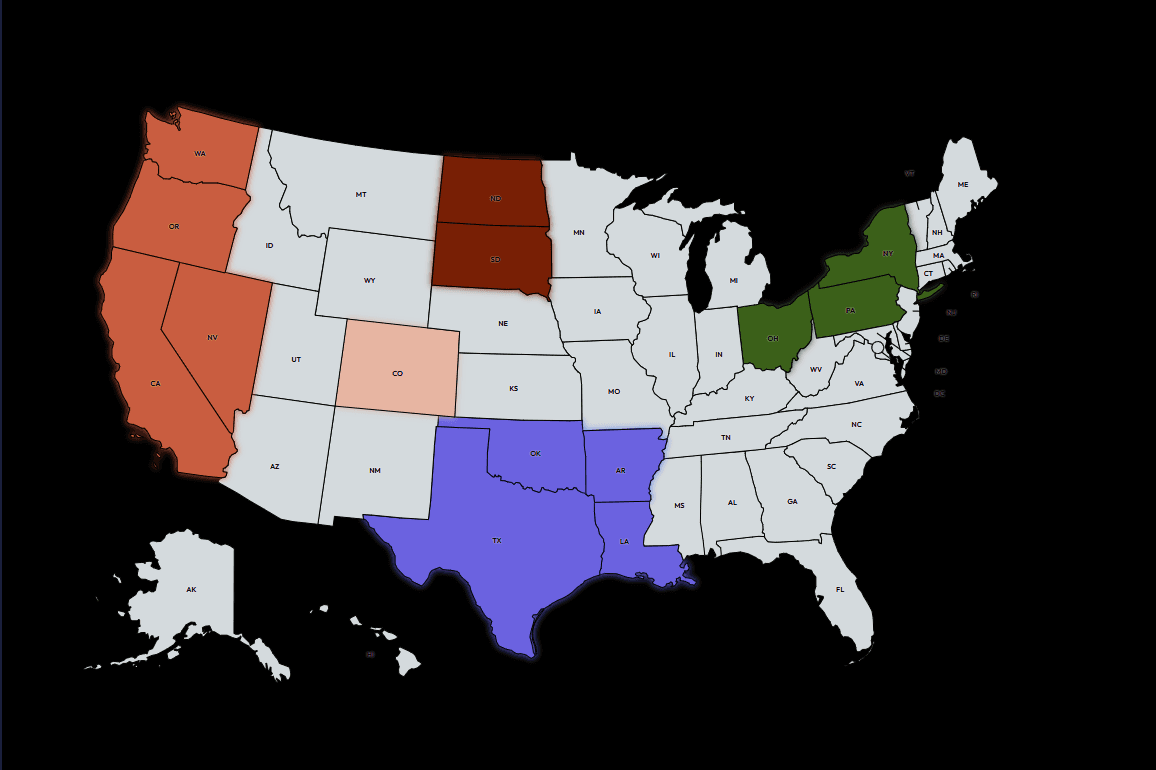 Streamshot MapChart United States map game with captured states
